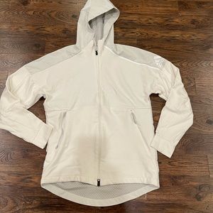 Mens Adidas White Zipper Hoodie size Medium
